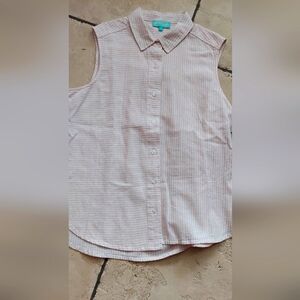 Brand New Anthony's Resort Wear Sleeveless Pink & White Striped Women's Top